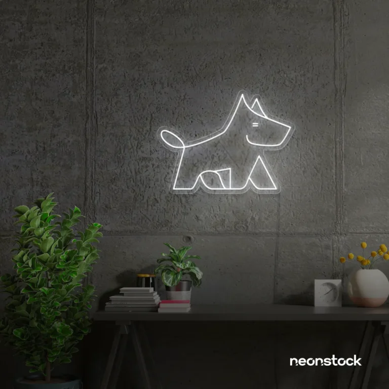 West Terrier neon sign in white for dog lovers or pet-themed decor